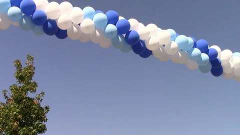 Balloons on a background of blue sky. a lot of balloons in the sky Stock Footage 116321694