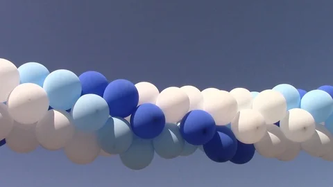 Balloons on a background of blue sky. a lot of balloons in the sky Stock Footage 116321697