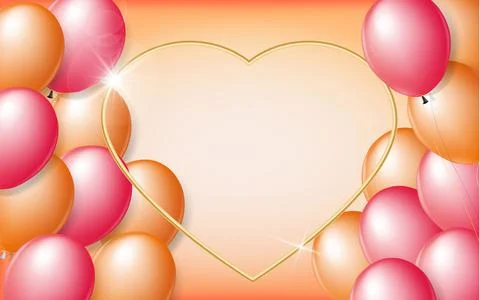 Balloons Background heart shape Stock Illustration