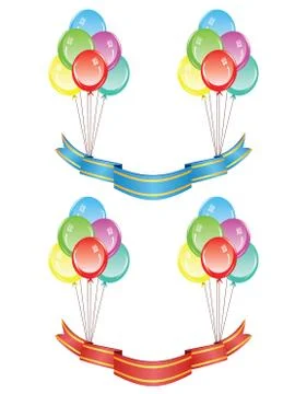 Balloons with Banners Stock Illustration