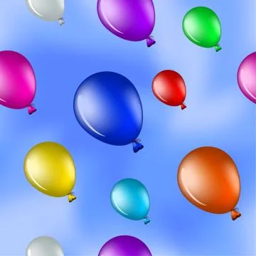 Balloons in the blue sky Stock Illustration