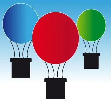 Balloons on blue- white background Stock Illustration