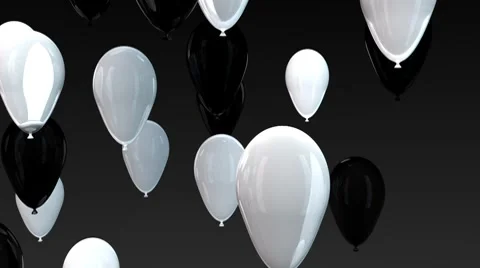 Balloons B&amp;W (HD+Loop) Stock Footage 7136246