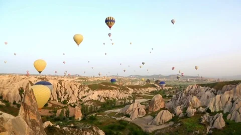 Balloons in Cappadocia, Turkey Video stock 81870795