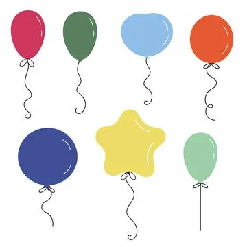 Balloons colored holiday isolated vector Stock Illustration