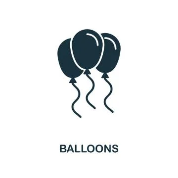 Balloons creative icon. Simple element illustration. Balloons concept symbol Stock Illustration
