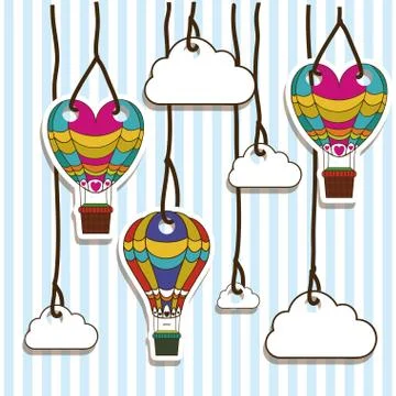 Balloons design over lineal background vector illustration Stock Illustration