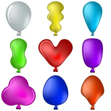 Balloons, different shapes Stock-Illustration
