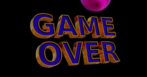 The balloons explode and reveal a "GAME OVER" sign. Stock Footage 252466525