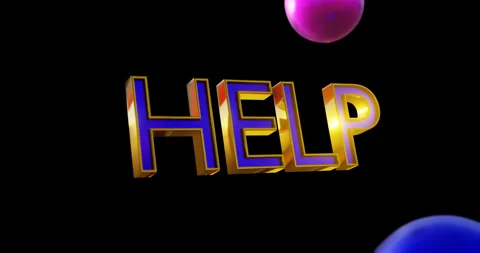 The balloons explode and reveal a "HELP" sign. Stock Footage 255914166