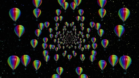 Balloons. Flight through many balloons. Stock Footage 170108176