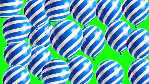 Balloons Floating on Chroma Key for Compositing Vídeo Stock 341334482