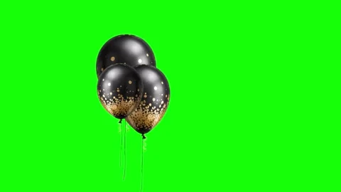 Balloons Floating - Chroma Key Green Screen Footage Stock Footage 341334929