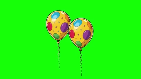 Balloons Floating with Couple Isolated Green Screen Stock Video Stock Footage 341333663