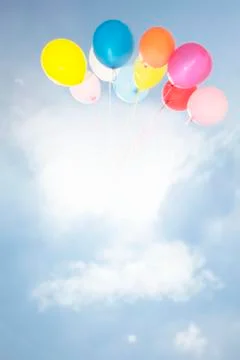 Balloons floating Foto stock