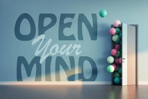 Balloons fly away through open door 库存照片