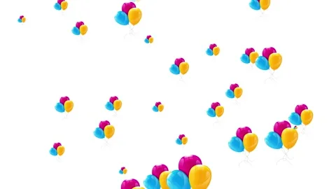 Balloons Flying Up Animation background. Stock Footage 336858978
