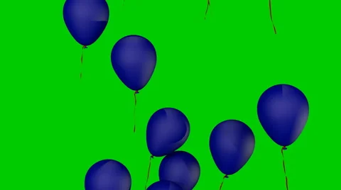 Balloons flying from the bottom up on a green background Stock Footage 54590184