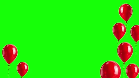 Balloons Flying - Chroma Key Green Screen Footage Video stock 341334871