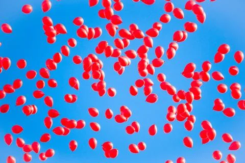 Balloons flying in the sky Stock Photos