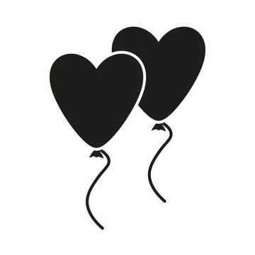 Balloons in the form of heart Stock Illustration