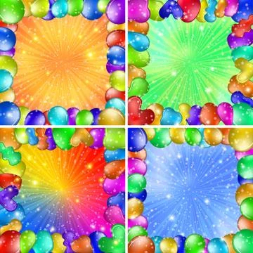 Balloons, framework, set Stock Illustration