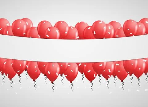 Balloons on gray background Stock Illustration