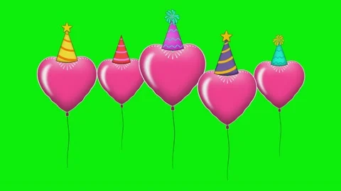 Balloons Green Screen Chroma Key Element Video stock 343927792