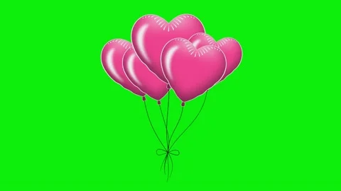 Balloons Green Screen Chroma Key Element 스톡 동영상 343928292