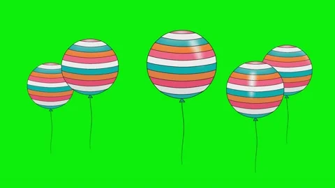 Balloons Green Screen Chroma Key Element 스톡 동영상 343928396