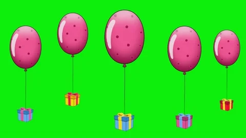 Balloons Green Screen - Chroma Key Stock Clip Video stock 343928462