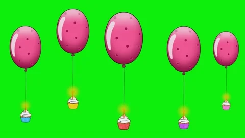 Balloons Green Screen - Chroma Key Stock Clip Stock-Footage 343928470