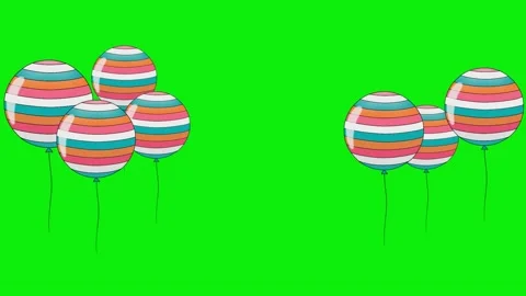 Balloons Green Screen - Chroma Key Stock Clip Video stock 343929171