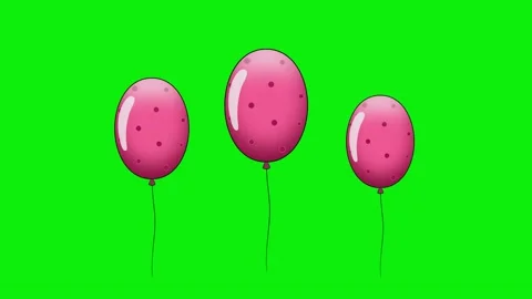 Balloons Green Screen Floating - Chroma Key Background Video stock 343928441
