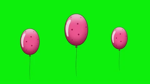 Balloons Green Screen Flying - Chroma Key Background Stock-Footage 343928446