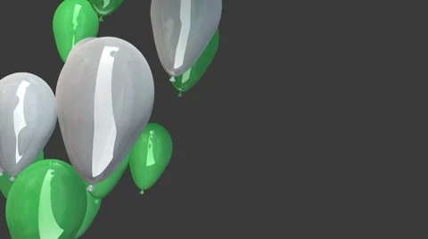 Balloons Green - White (HD+Loop) Video stock 7575446