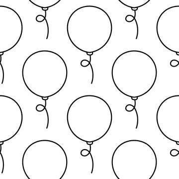 Balloons hand drawn seamless pattern2 Stock Illustration