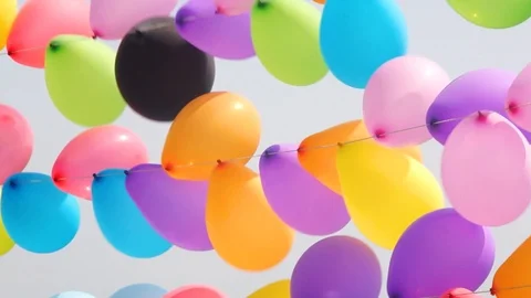 Balloons Hanging In The Wind Stock Footage 89976450