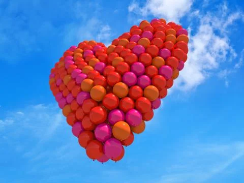 Balloons heart Stock Illustration