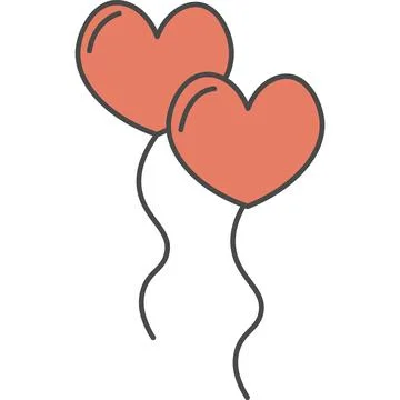 Balloons in heart shape vector icon Stock Illustration