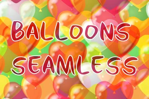 Balloons Hearts Seamless Background Stock Illustration