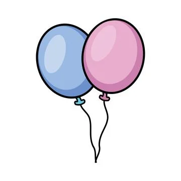 Balloons helium floating isolated icon vector illustration. design icon. Stock Illustration