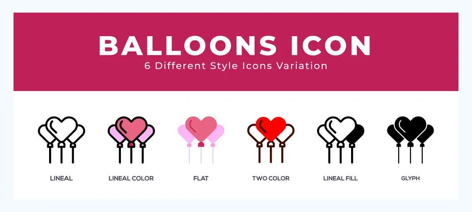 Balloons icon in different style vector illustration. Stock Illustration