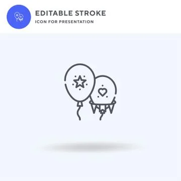 Balloons icon vector, filled flat sign, solid pictogram isolated on white, lo Illustrazione stock