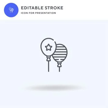 Balloons icon vector, filled flat sign, solid pictogram isolated on white, logo Illustrazione stock