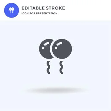 Balloons icon vector, filled flat sign, solid pictogram isolated on white, logo Illustrazione stock