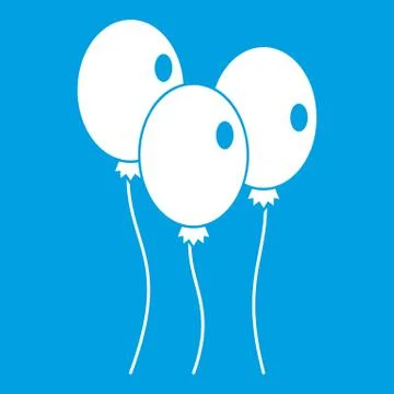 Balloons icon white Stock Illustration