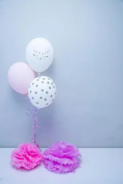 Balloons with the image of a cat's face Stock Photos
