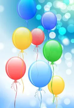 Balloons On Internet Background Stock Illustration