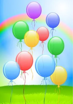 Balloons On Internet Background Stock Illustration